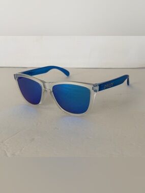 Oakley Translucent Frame Sunglasses with Blue Lenses